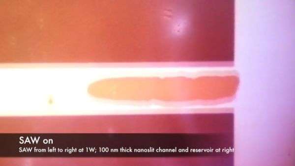 Researchers use acoustic waves to move fluids at the nanoscale