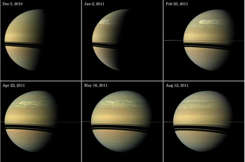 Scientists study the evolution of Saturn’s great storm of 2010-2011