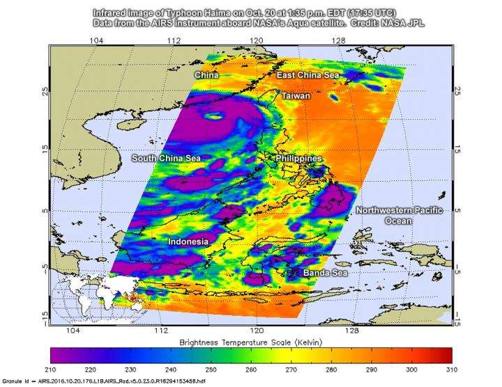 NASA measures extreme rainfall with typhoons Sarika and Haima