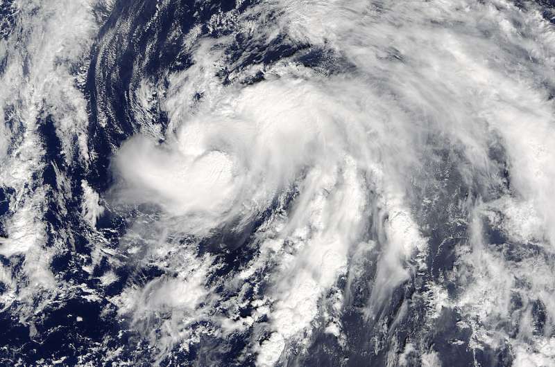 NASA's Terra Satellite shows strength around Tropical Storm Nicole's center