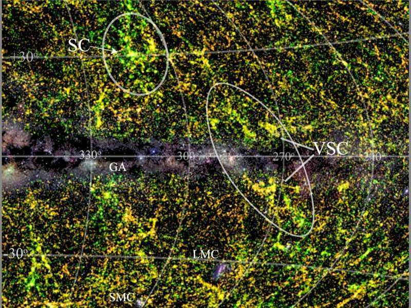 Team discovers major supercluster of galaxies hidden by Milky Way
