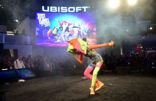 A dancer takes a bow while promoting 'Just Dance 2017' by Ubisoft on June 14, 2016