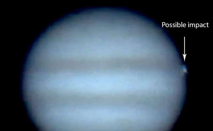 Amateur astronomer spots large impact on Jupiter