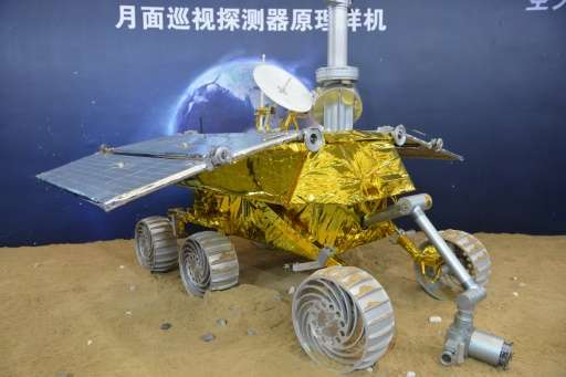 A model of a lunar rover known as The Yutu, or Jade Rabbit, seen on display at the China International Industry Fair in Shanghai