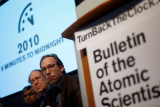Arizona State University cosmologist Lawrence Krauss (R), pictured on January 14, 2010, sparked a firestorm of speculation and e