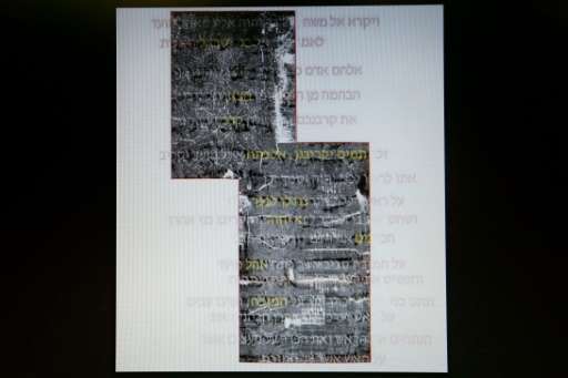 A screen shot shows the deciphered and original text of what is believed to be a 1,500 year old copy of the beginning of the boo