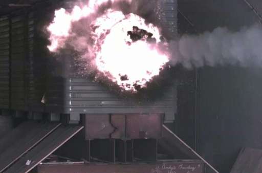 A test round from the US Navy's Electromagnetic Railgun hits a target with scientists ultimately expecting railgun rounds to tra
