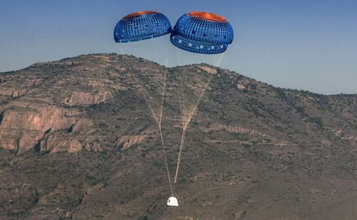 Blue Origin test to include deliberately failed crew capsule parachute deployment