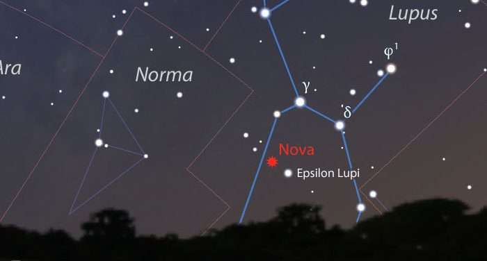Bright binocular nova discovered in Lupus
