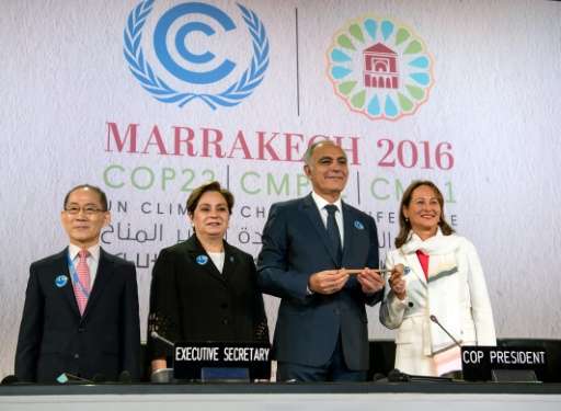 Climate talks take place in Marrakesh on November 7, 2016, to implement the landmark Paris climate pact