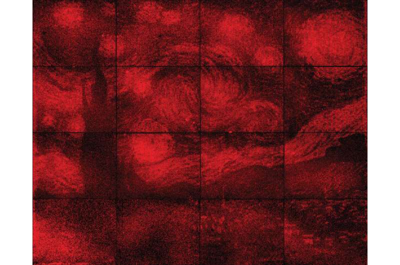 DNA origami lights up a microscopic glowing Van Gogh