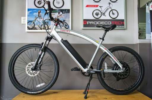 Electric bicycles, such as the &quot;PhantomX&quot; pictured here, can reach 32km per hour