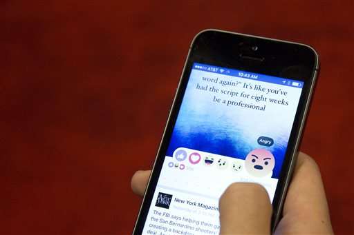 Facebook's 'like' button gets 'angry' and 'sad' as friends