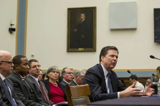 Federal Bureau of Investigation Director James Comey testifies during a House Judiciary Committee hearing titled &quot;The Encry