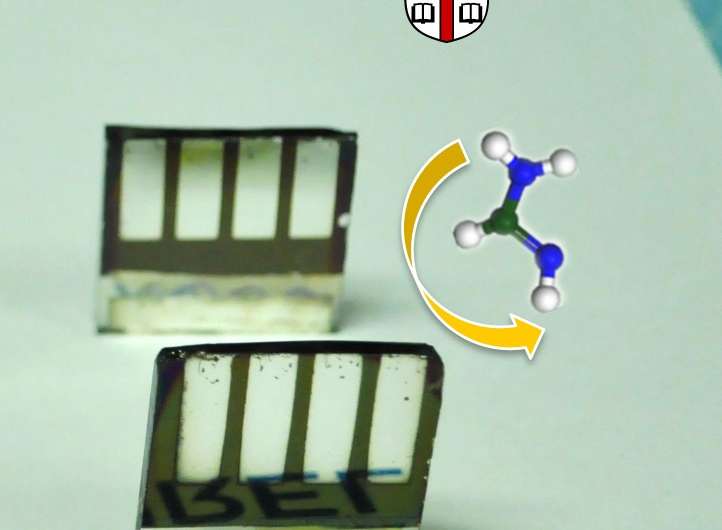 Flipping a chemical switch helps perovskite solar cells beat the heat