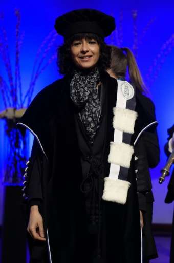French microbiologist Emmanuelle Charpentier attends a ceremony for the Doctors Honoris Causa honorary degrees, at the KU Leuven