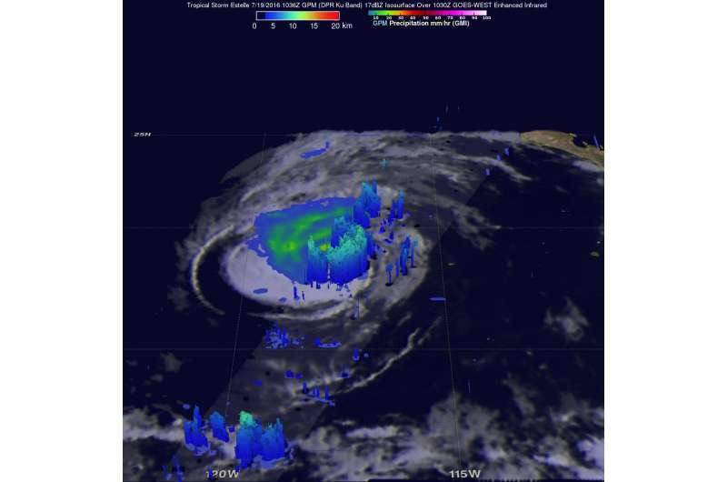 GPM measured heavy rain in Tropical Storm Estelle