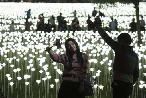 Hong Kong hosts Valentine's Day with 25,000 LED roses