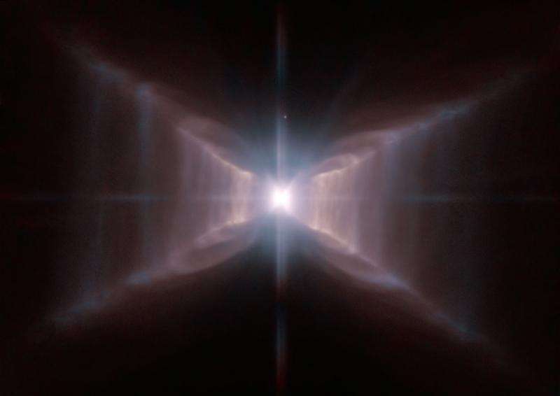 Hubble frames a unique red rectangle