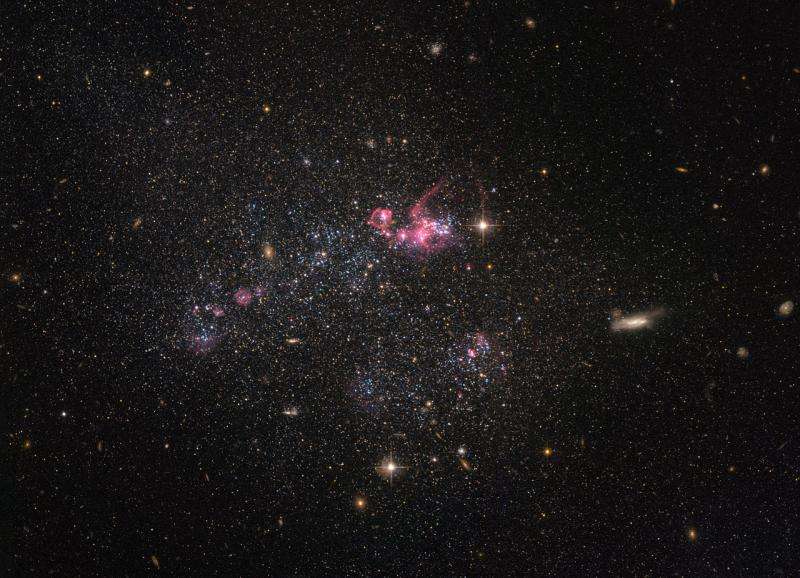 Hubble peers at a distinctly disorganized dwarf galaxy