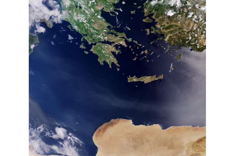 Image: Countries in the Mediterranean Sea captured by the Sentinel-3A satellite