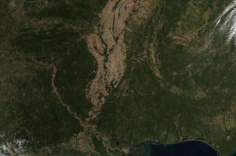 Image: Fires overtake landscape in the Mississippi Valley