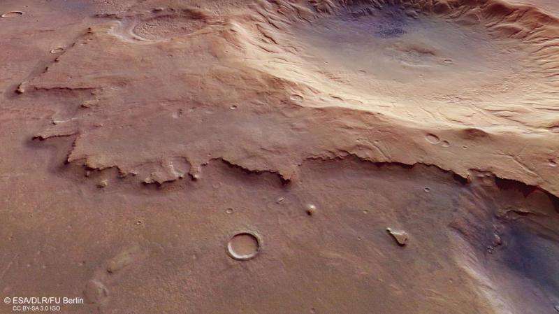 Image: Mars Express spies a nameless and ancient impact crater