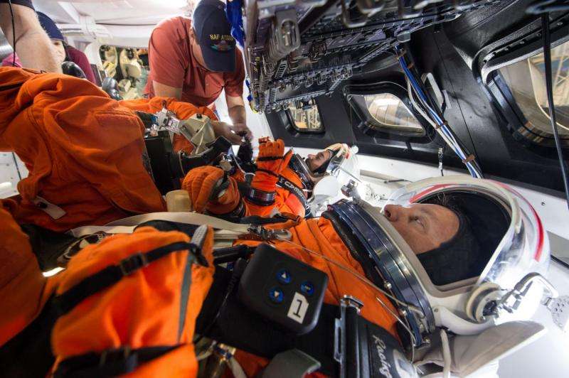 Image: Orion spacecraft suited crew testing