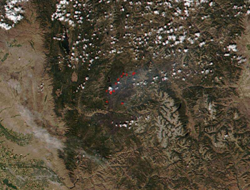 Image: Pioneer Fire in Idaho heading toward Deadwood Reservoir