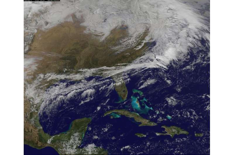 Image: Satellite view of big snowstorm for the Northeastern U.S.