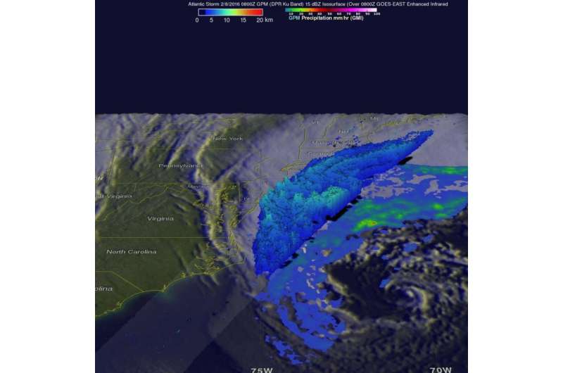 Intensifying Atlantic storm examined by NASA's GPM