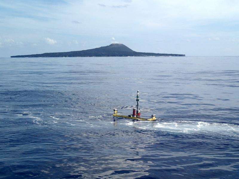 Island volcano monitoring system tested at Nishinoshima