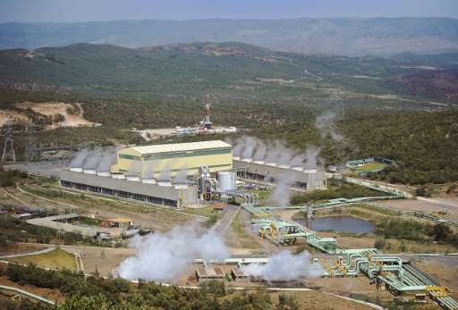 Kenya Generating Company, KenGen's Ol-Karia IV power plant is seen from a vantage point in September 2015