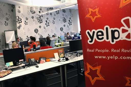 Late day trades on the New York Stock Exchange sent Yelp, their East Coast headquarters seen on October 26, 2011 in New York Cit