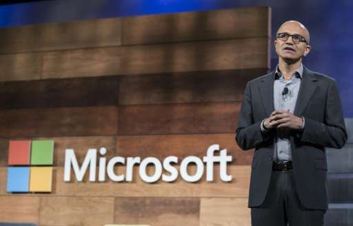 Microsoft CEO Satya Nadella, seen on December 2, 2015 in Bellevue, Washington, announces the move to help ensure the benefits of