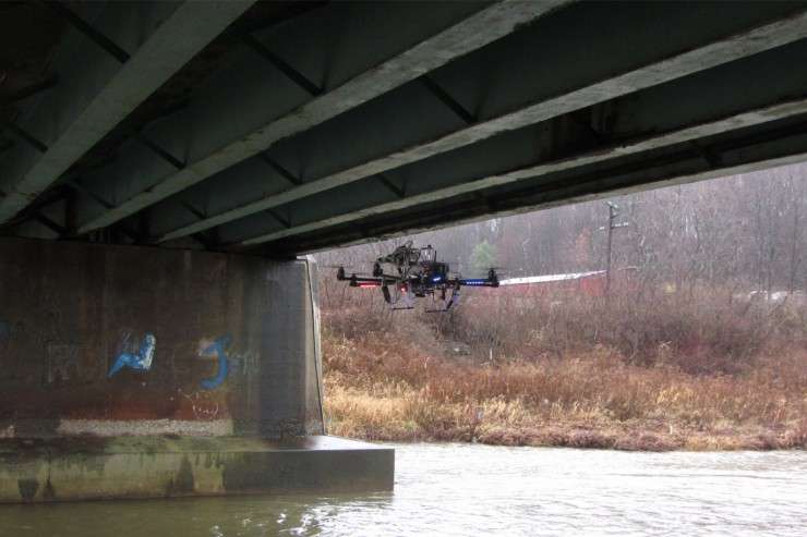 Miniature flying robots automatically inspect, analyze, and assess damage to infrastructure