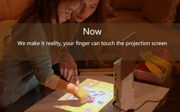 Mini-projector offers up tablet and wall whiteboard views