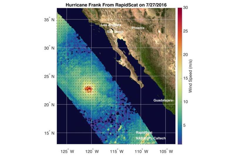 NASA finds Tropical Cyclone Frank fading
