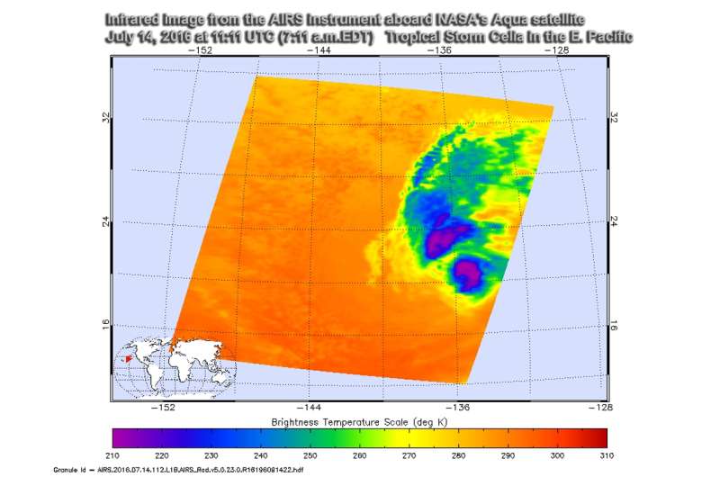 NASA finds wind shear affecting Tropical Storm Celia