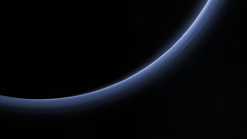 NASA image: Pluto’s haze in bands of blue