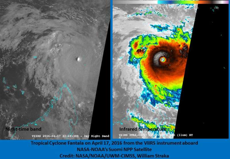 NASA's 3-satellite view of powerful Tropical Cyclone Fantala