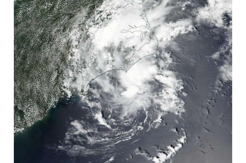 NASA sees a redeveloped Tropical Depression Bonnie over North Carolina