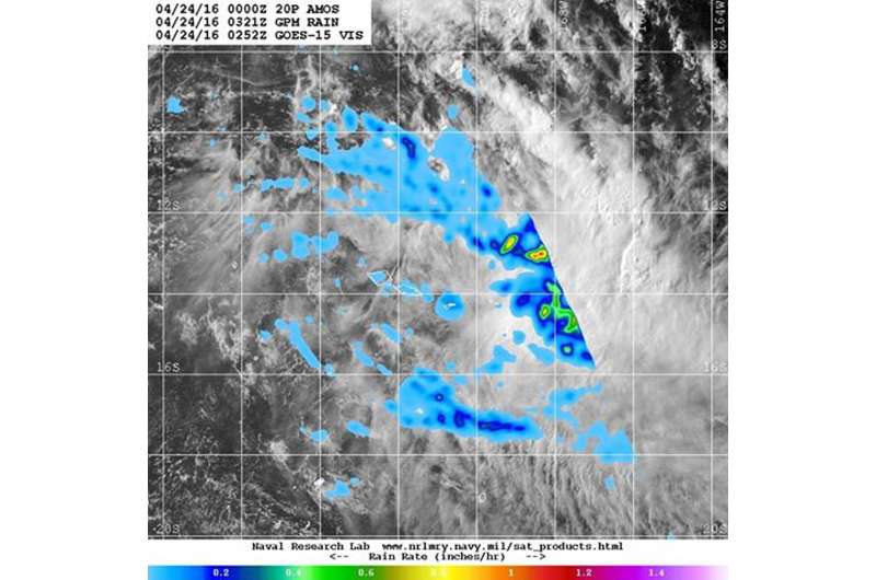 NASA sees wind shear end Tropical Cyclone Amos