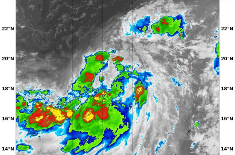 NASA spies Tropical Storm Mindulle's southern side strength