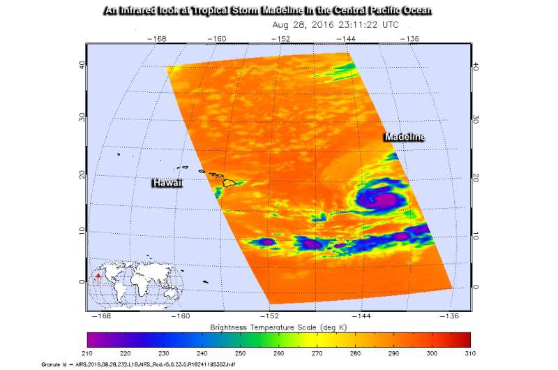 NASA spots Central Pacific's Madeline strengthening into a hurricane