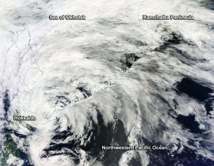 NASA's spots extra-tropical cyclone Conson in Sea of Okhotsk