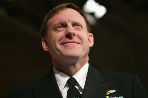 NSA director Michael Rogers, pictured on April 2, 2015 in Washington DC, told Yahoo that &quot;some of the communications&quot; 