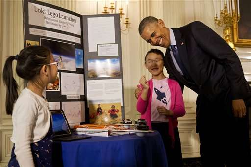Obama touts robots, US ingenuity at White House Science Fair