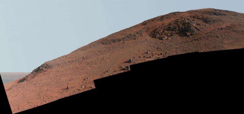 Opportunity Mars rover goes six-wheeling up a ridge