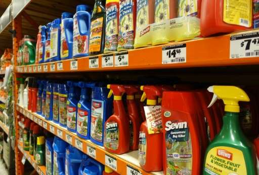 Pesticides are displayed in a store in Miami, Florida on August 9, 2016